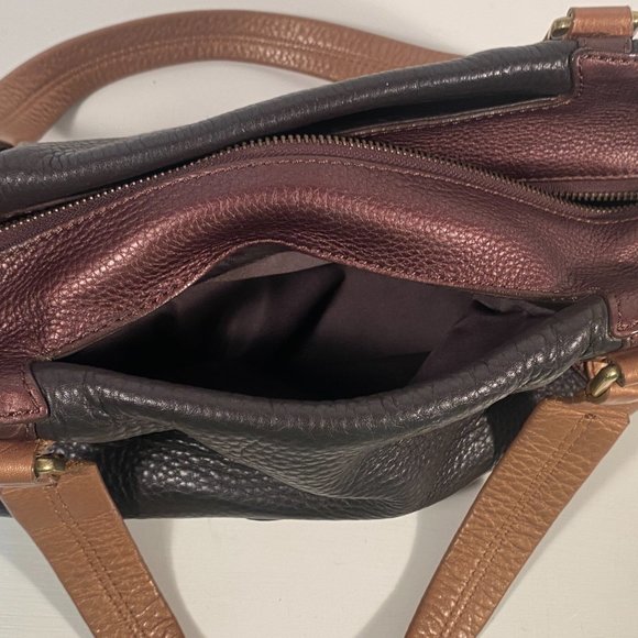 Cole Haan Pebbled Brown Leather Baguette Style Shoulder Bag - Picture 10 of 11